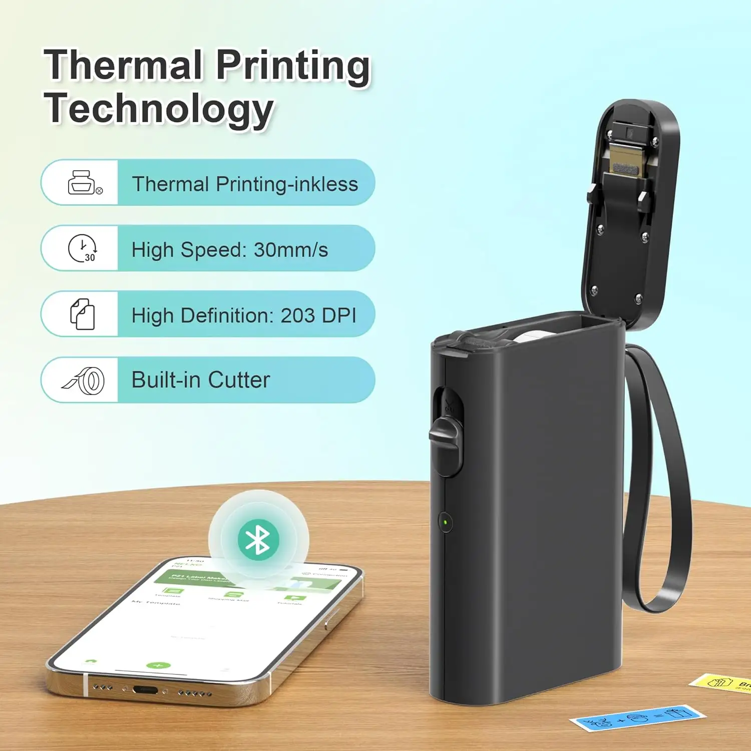 TechView Portable Bluetoolth Label Printer 3